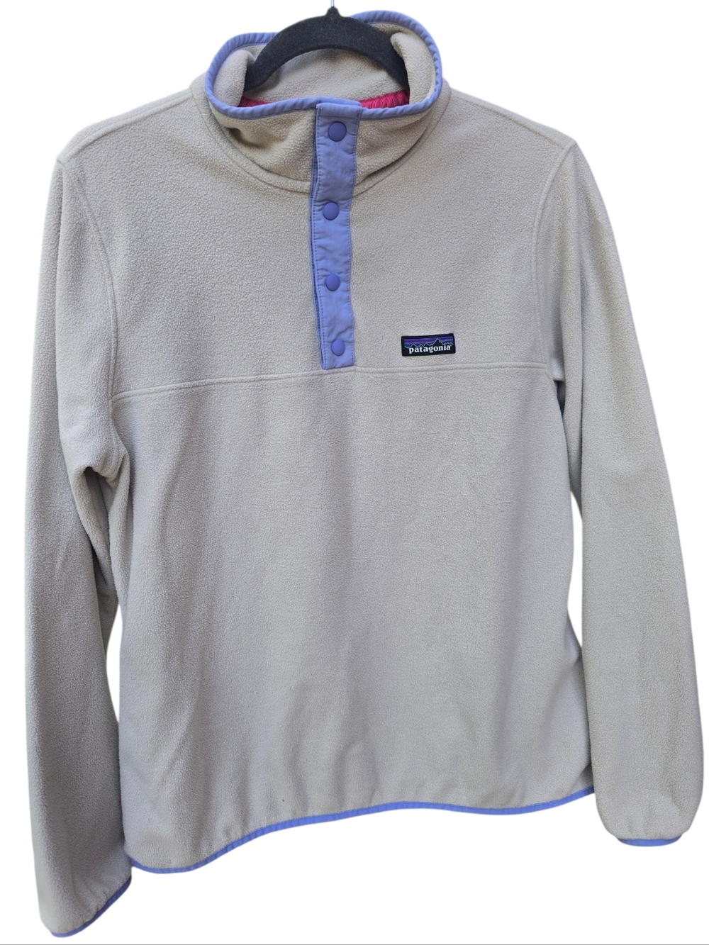 Patagonia Women's Micro D Snap-T Fleece Pullover Large Pelican/Lilac 26020 SP19 - Picture 2 of 8